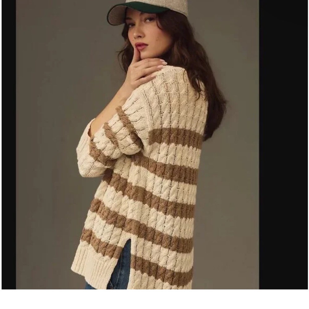 Anthro PILCRO Longline Striped Sweater